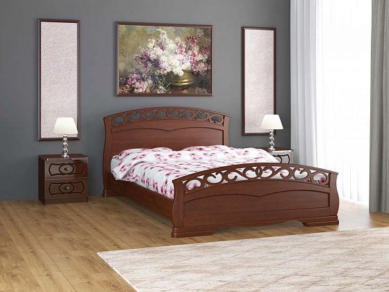 Кровать "Грация-1" 900 мм (ламели) - Кровать "Грация-1" 900 мм (ламели), Цвет: Орех