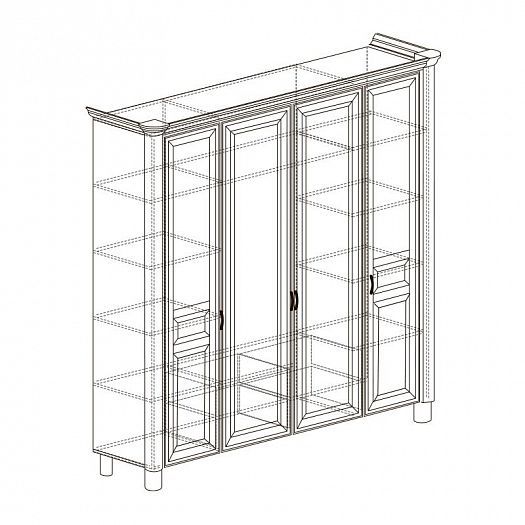 Шкаф 4-х дверный "Скарлетт" №381 - Шкаф 4-х дверный "Скарлетт" №381, внутреннее наполнение