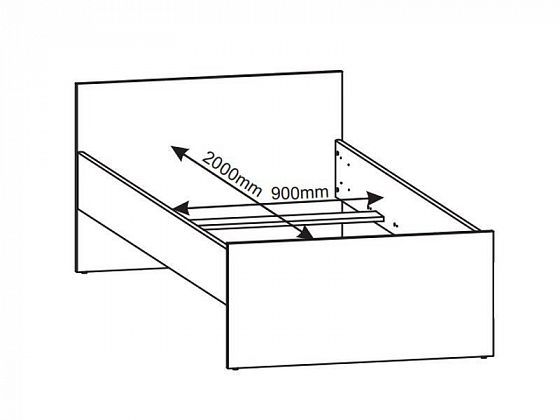 Кровать 900 "Непо" LOZ90х200 - Схема