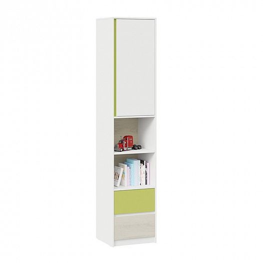 Шкаф комбинированный с накладкой "Сканди" - Цвет: Белый/Дуб Гарден/Зеленый
