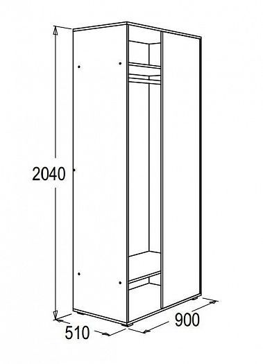Шкаф угловой стыковочный "Омега-16" - Схема