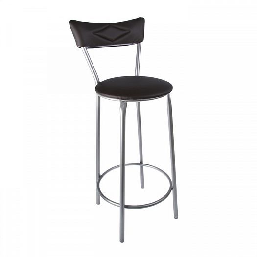 Барный стул №11 с мягкой спинкой - Барный стул №11 с мягкой спинкой, Цвет: Черный