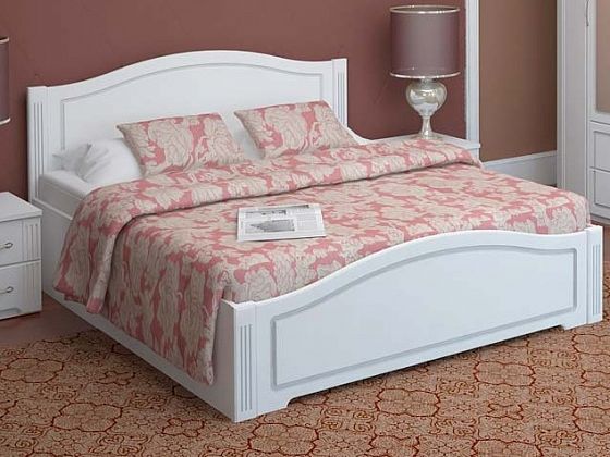Кровать двойная на 1400 мм латы "Виктория" №21 - Белый глянец