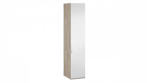Шкаф для белья с 1 зеркальной дверью "Эмбер" правый - Баттл Рок/Серый глянец