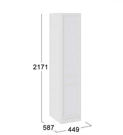 Шкаф для белья "Франческа" 587 мм с глухой дверью левый - размеры