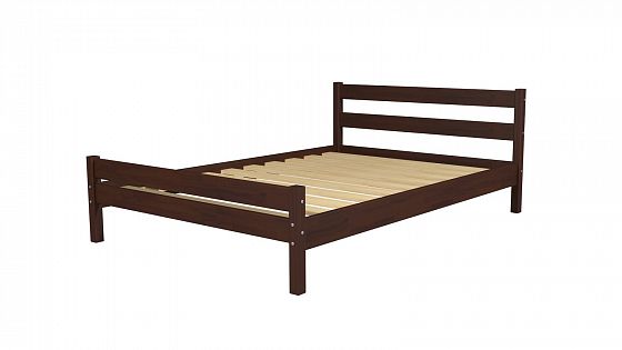 Кровать двойная "В-1" 1400 (массив березы) - Красный орех