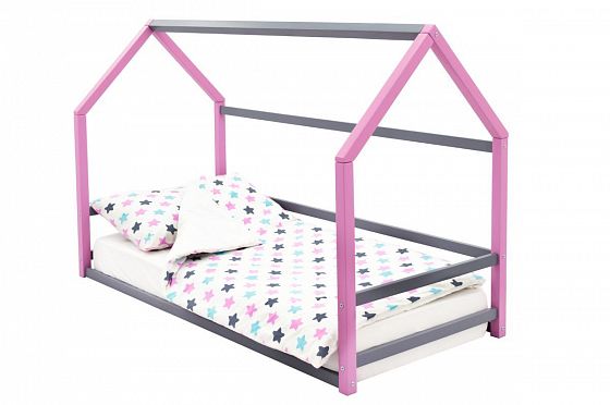 Детская кровать-домик Монтессори "Svogen лаванда-графит" - Детская кровать-домик Монтессори "Svogen