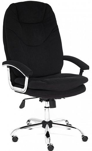 Кресло для офиса "SOFTY LUX " (флок) - Черный (35)