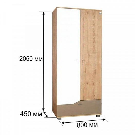 Шкаф для одежды "Хаски-Лайт 2" - Размеры