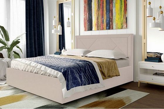 Кровать "Сиеста" 1400 (без основания) - В интерьере, цвет: Альба Бежевый