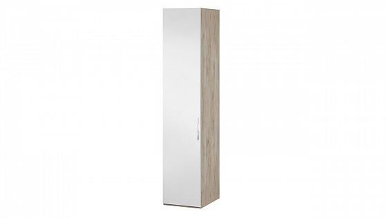 Шкаф для белья с 1 зеркальной дверью "Эмбер" левый - Баттл Рок/Серый глянец