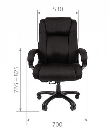 Кресло руководителя "Chairman 410" -  Размеры прямо, цвет: Ткань SX черная (акриловая)