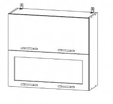 Шкаф верхний горизонтальный "Вельвет" с 1 стеклом ШВГ1С 500