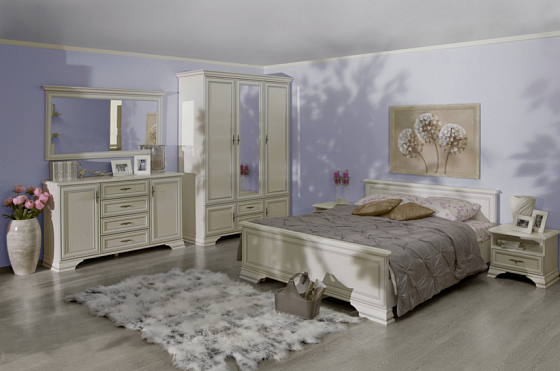 Модульная спальня "KENTAKI" (Кентаки) Белая Цвет: Белый