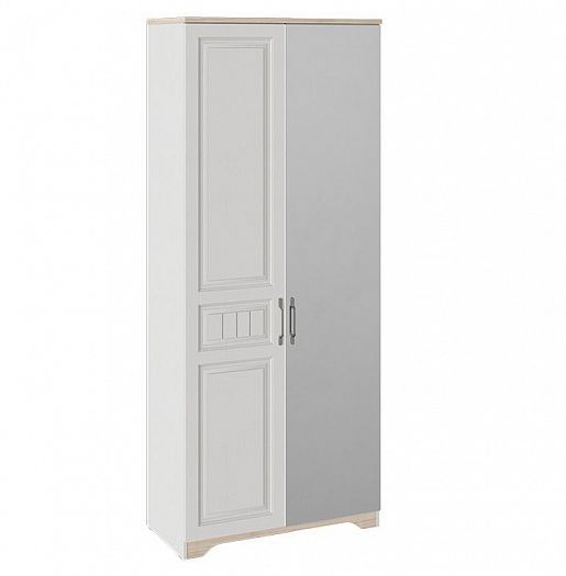 Шкаф для одежды "Тоскана" с 1 глухой 1 зеркальной дверями (зеркало справа) - Цвет: Белый Жемчуг/Гико